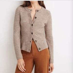 Madewell button up oatmeal sweater